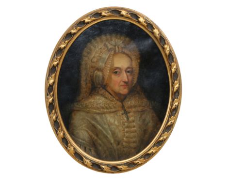 FRENCH SCHOOL (18TH CENTURY). Portrait of a Lady oil on canvas  34cm x 27cm (13.5in x 10.5in) (oval).