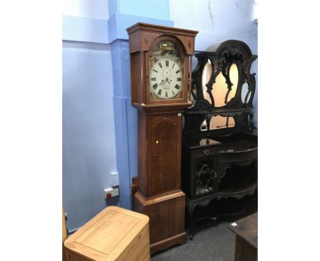An oak cased long case Clock, by J. Reed of Brampton, painted dial, eight day movement and two subsidiary dials