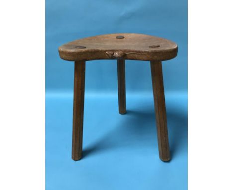 A Robert 'Mouseman' Thompson adzed oak stool