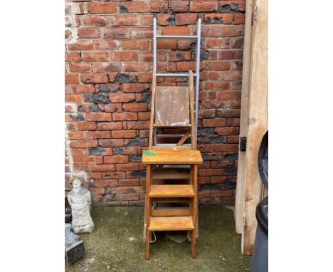 Three sets of step ladders