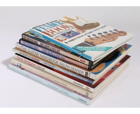 8 x Guitar handbooks. The Complete Guitarist. 50 Years Of Fender. The Fender Book. Fender Stratocaster Manual. The Story Of T