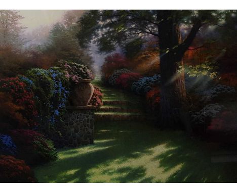 THOMAS KINKADE, GARDEN PATH printmounted, framed and under glassoverall size 94cm x 116cm