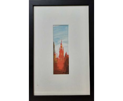 * ROBIN WEBSTER OBE RSA FRIAS (SCOTTISH b. 1939), WEST GEORGE STREET, GLASGOW print on paper, initialledmounted, framed and u