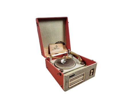 AVATONE RECORD PLAYER, along with a group of records
