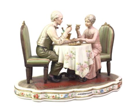CAPODIMONTE FIGURE GROUP, AND OTHER CERAMICS  the group titled Anniversario by Sandro Maggioni, along with four Hummel figure
