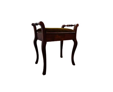 WALNUT PIANO STOOL, AND OTHER ITEMS  including a card table and a cake standpiano stool 57cm wide