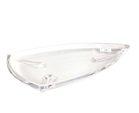 CONTEMPORARY GLASS DISH, AND OTHER ITEMS of rectangular form, along with other items including a wooden model of a duck, a No
