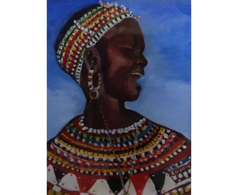 SHEILA GREENSHIELDS, PORTRAIT  acrylic on canvas, initialled SG and dated 2016framed and under glassoverall size 53cm x 43cm 