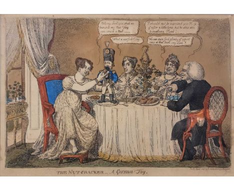 GROUP OF PRINTS, one titled 'The Nut Cracker - Agerman Joy', 'The Crisis or Britannia in danger', 'The Royal Green Bag' and o