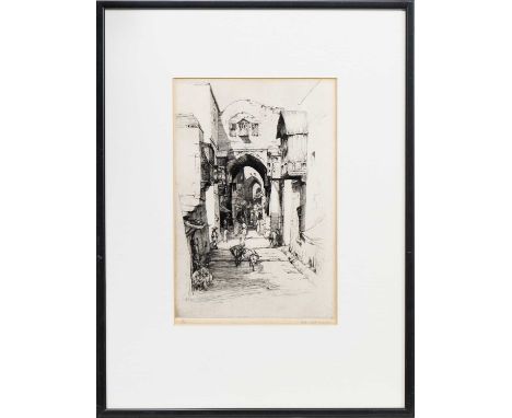 AILEEN MARY ELLIOTT RMSA (BRITISH 1896 - 1966), JERUSALEM STREET   limited edition etching on paper, signed and numbered 6/75