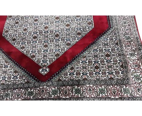 EASTERN STYLE SILK RUG, with central medallion with all over design and matching spandrels182cm x 123cm