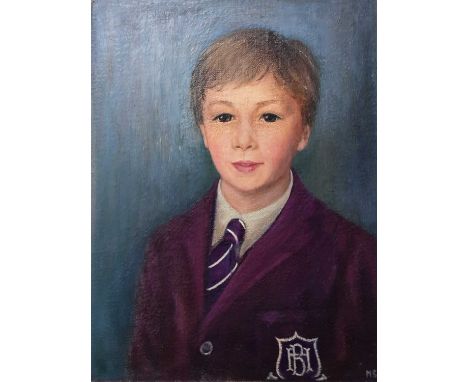SCOTTISH SCHOOL, PORTRAIT OF A SCHOOL BOY oil on board, initialled MSGframedoverall size 56cm x 46cm 