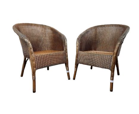 PAIR OF LLOYD LOOM BEDROOM CHAIRS, with original labels