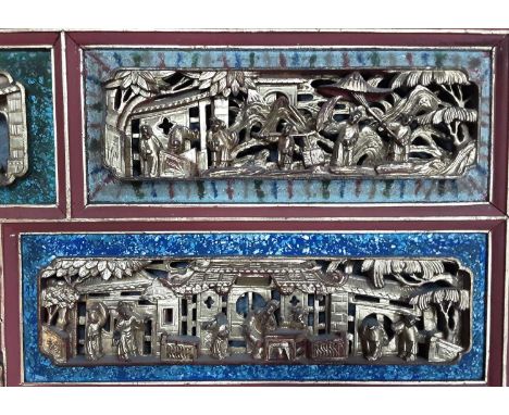 CHINESE RED LACQUERED SINGLE BED, with gilded panels
