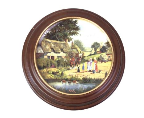 GROUP OF ROYAL DOULTON CERAMIC PLATES, depicting rural scenes framed Qty: 20