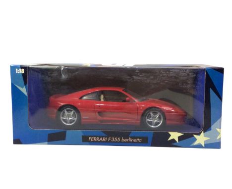 COLLECTION OF MODEL CARS UT MODELS, 1:18  comprising a Ferrari F550 Maranello, F355 Spider, F355 Berlinetta, Porsche 911 GT1,
