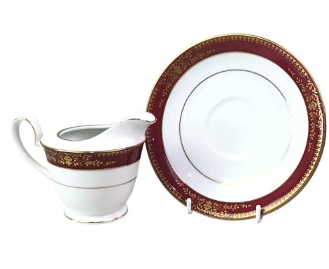 NORITAKE PART DINNER AND COFFEE SERVICE, comprising gravy boat, jug, oval dishes, plates, bowls, cups, coffee pot, sugar bowl
