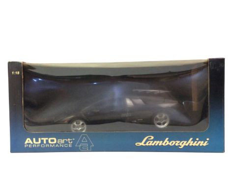 COLLECTION OF AUTO ART MODEL CARS, 1:18 SCALE  comprising LOTUS ESPRIT TURBO, LAMBORGHINI MURCIÉLACO, FORD FOCUS WRC, JAGUAR 