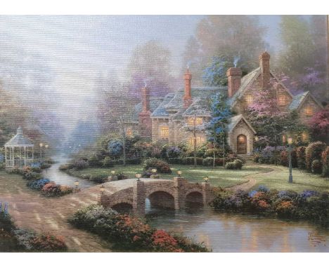 THOMAS KINKADE, THREE PRINTS including Beyond Spring Gate, Beside Still Waters and Stairway to Paradiseall framedBeyond Sprin