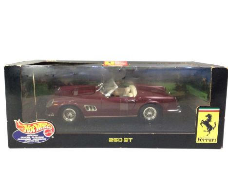 COLLECTION OF HOT WHEELS MODEL FERRARIS, 1:18 SCALE comprising a Hot Wheels Whips Enzo Ferrari, 250 Testa Rossa, 166 MM Barch