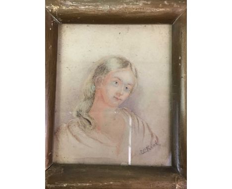 THREE PORTRAIT MINIATURES,  19TH CENTURY  depicting two bust length females, one signed J.C. King, the other oval miniature d