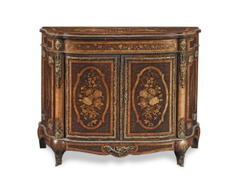 A Napoleon III ormolu mounted birds' eye maple, rosewood, tulipwood crossbanded, stained sycamore and fruitwood marquetry meu