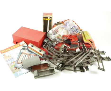 Hornby. A collection of Hornby O gauge, including LMS 2270 engine, several trucks / wagons, accesories, track, etc. (some box