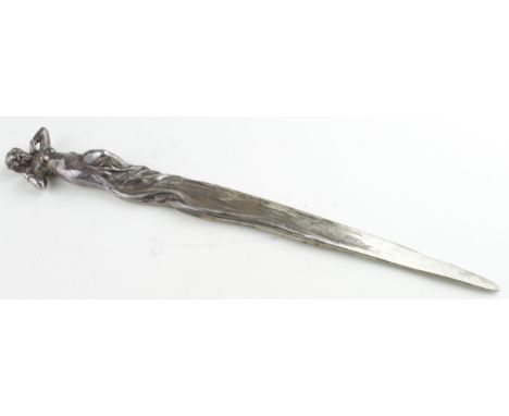 Silver art deco style Letter opener, hallmarked London 1994. Approx 231g
