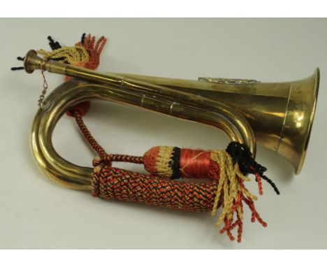 Bugle. A military brass bugle bearing the crest for Argyll and Sutherland Highlanders, length 28cm approx.