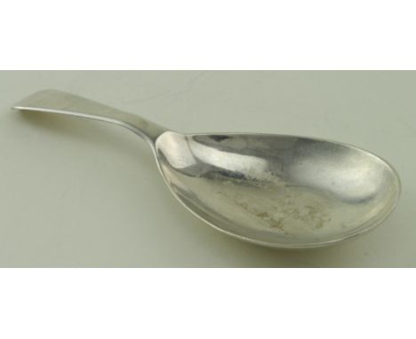 George III Silver Caddy Spoon H/M letter R weight 11.4g