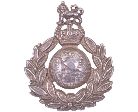 Sterling Silver Royal Marines Officers Cap Badge, George VI example with two lug fittings on the reverse. Stamped inside the 