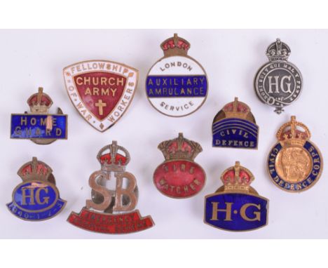 Selection of WW2 Enamel Home Front Badges, consisting of Church Army Fellowship of War Workers badge with pin back fixing, Lo