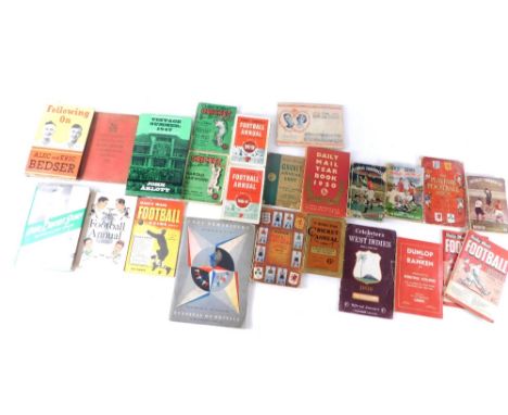 Various sporting books football and cricket, Our Cricket Story, hardback with partial dust wrapper, Bedser (Alec and Eric) Fo