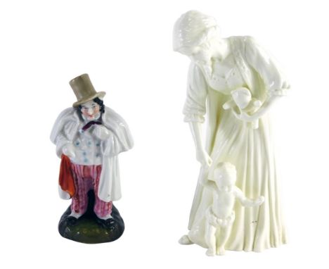 A Royal Worcester Compton and Woodhouse figure First Steps, printed marks, 20cm high, and a Continental porcelain figure of a