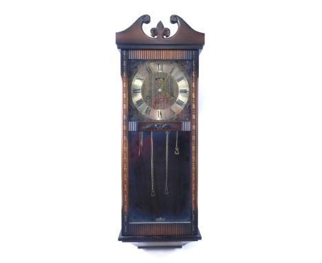 An Acctim eight day wall clock, in walnut case, 78cm high.