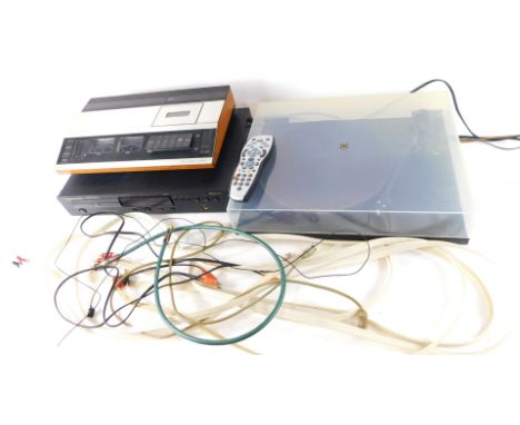 A Bang & Olufsen Beocord 2400 cassette recorder, 43cm wide, a Marantz CD player, and a further turntable, etc. (a quantity) 