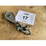 New Unissued 0.5 Tonne 18mm Rope Snatch Block, with Shackle