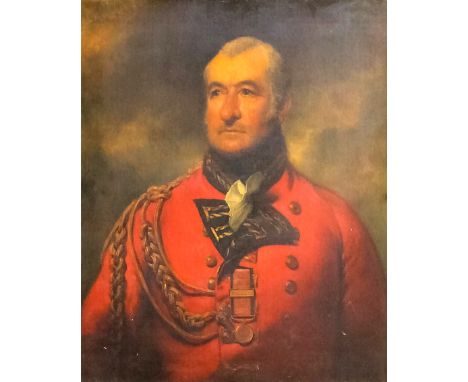 Early 19th Century English school - Oil painting - Half length portrait, believed to be of Lieutenant General Robert Burne, i