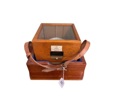 GlasHutter Uhrenbetriebe maritime chronometer, number 8408, in later wooden mount.