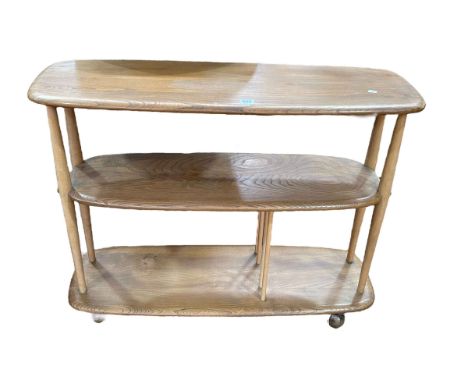 Vintage Ercol elm room divider/bookcase, 71cm by 91cm by 32cm.