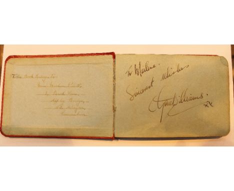 Vintage autograph book with various signatures