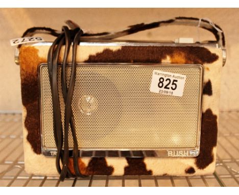 Vintage Bush TR130 faux cow hide transistor radio