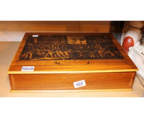 Boxed set of Hogarth style vintage wooden place mats depicting industry and idleness