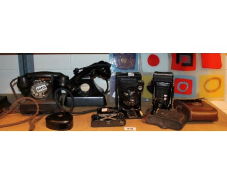 Two vintage telephones