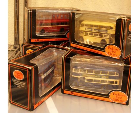 Eight E.F.E exclusive first edition OO scale model buses in original boxes