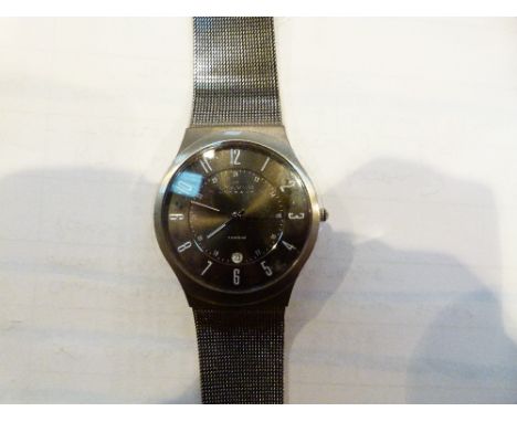 Skagen titanium gents slimline wristwatch