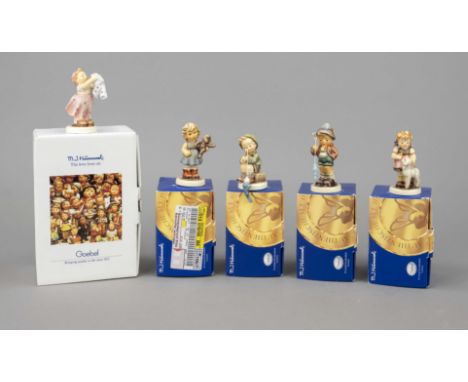 Konvolut aus 5 Hummelfiguren, Goebel, darunter: Große Wäsche, 1987, sign., polychrom bemalt, Modellnr. 321/4/0, H. 8 cm; Mein
