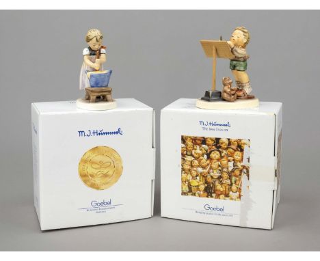Konvolut aus 2 Hummelfiguren, Goebel, darunter: Bäckerin, Entwurfsjahr 1955, sign., polychrom bemalt, Modellnr. 330, H. 13,5 