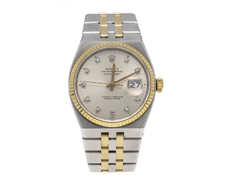 Rolex Datejust Oysterquarz, Chronometer, Stahl/Gold 750/000 GG, Ref. 17013 um 1990, Gehäuse und Band geschliffen und poliert,
