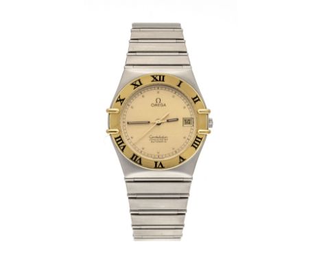 Omega Constellation, Chronometer, Automatik, Stahl/Gold Gehäuse und Stahl Band, um 1990, Uhrwerk Cal. Omega 1111 / vergoldete